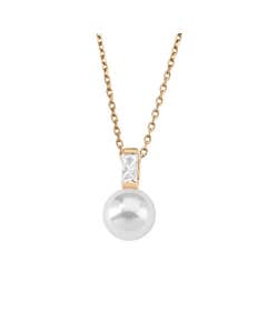 Collar Selene Perla Blanca Dorado
